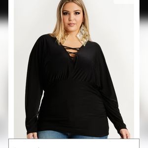Ruched Cutout Dolman Sleeve Top